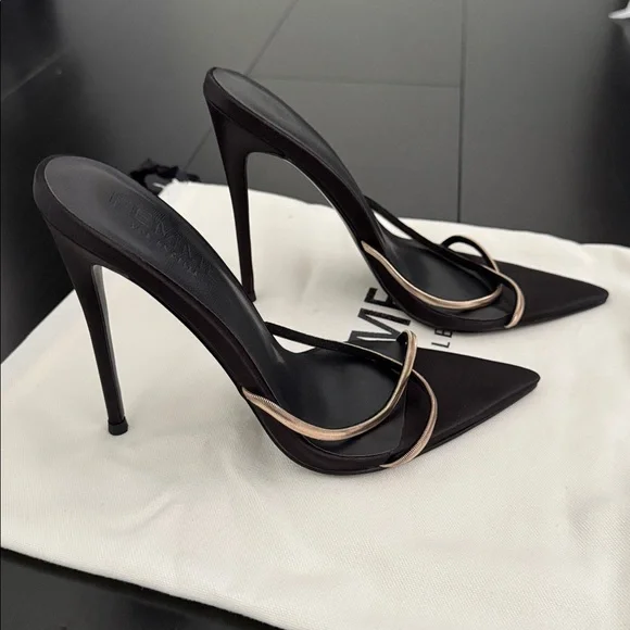 FEMME LA The Russo Slipper in Black/Gold - Picture 3 of 12